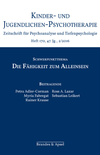 KJP 2/2016, Nr. 170 (Printausgabe) – Die Fähigkeit zum Alleinsein