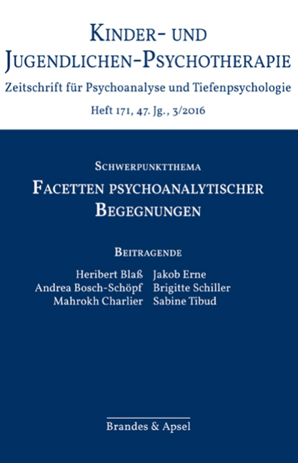KJP 3/2016, Nr. 171 (Printausgabe) – Facetten psychoanalytischer Begegnungen