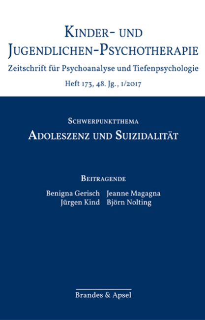 KJP 1/2017, Nr. 173 (Printausgabe) – Adoleszenz und Suizidalität