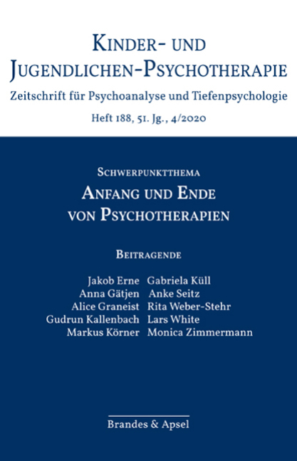 KJP 4/2020, Nr. 188 (Printausgabe) – Anfang und Ende von Psychotherapien