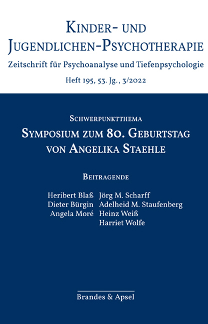 KJP 3/2022, Nr. 195 (Printausgabe) – Symposium zum 80. Geburtstag von Angelika Staehle