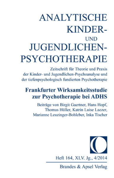 AKJP 4/2014, Nr. 164 (E-Journals, pdf) – Frankfurter Wirksamkeitsstudie zur Psychotherapie bei ADHS