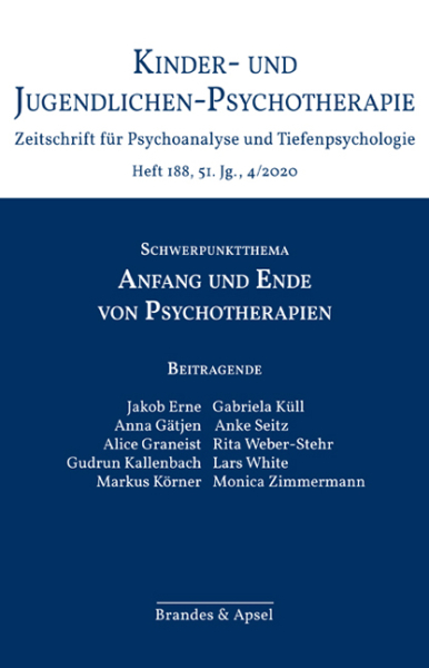 KJP 4/2020, Nr. 188 (E-Journal, pdf) – Anfang und Ende von Psychotherapien